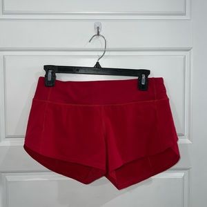Women’s Lululemon Red Speed Up Low Rise Lined Shorts 2.5” Size 4